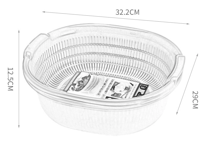 Household Double-Layer Dustproof Square Storage and Printable Logo Drain Basket