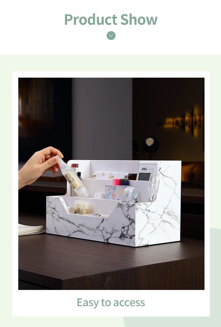 Household Office Desk Washable Plastic Marble Cosmetic Drawer Organizer Dividers Makeup Organizer